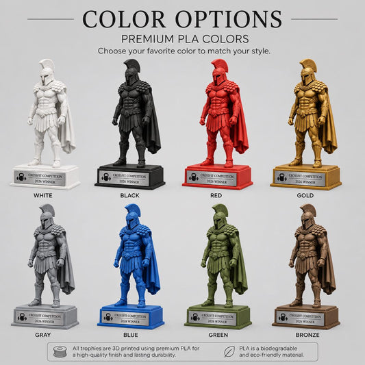 Trofeo Spartan Warrior personalizzato stampa 3D, premio CrossFit trofeo palestra statua guerriero spartano, award fitness, targa ABS acciaio