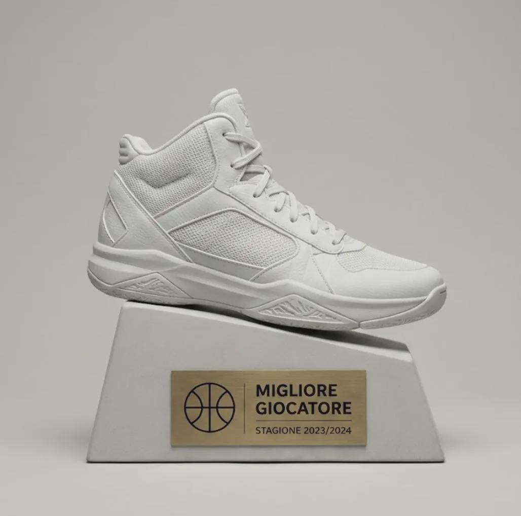 Trofeo Scarpa da Basket Personalizzato 3D - Premio Miglior Giocatore Torneo - Regalo Sportivo Moderno trofeo sneakers da pallacanestro
