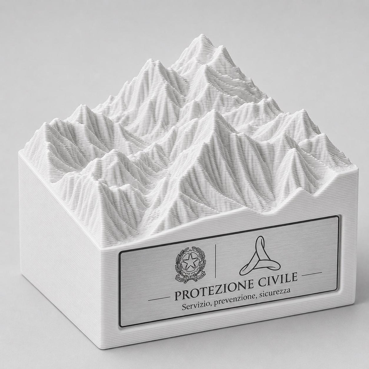 Montagna in 3D premiazione | Premio Gara di Sci e Snowboard Personalizzato | Targa Acciaio Incisa Gara Invernale Sci Club