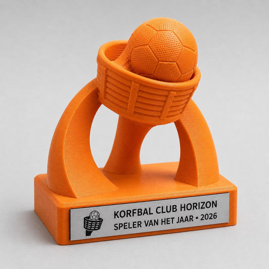 Trofeo Korfbal 3D Personalizzato, Premio Korfball con Canestro, Logo e Targhetta Acciaio