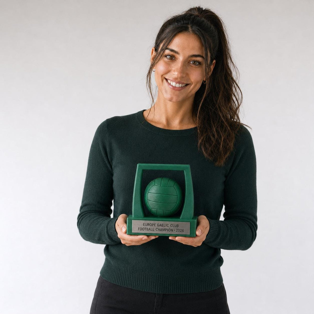 Trofeo Football Gaelico 3D Personalizzato, Premio Gaelic Football per Club con Logo e Targhetta Acciaio