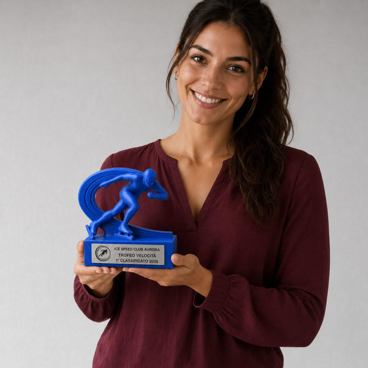 Trofeo Pattinaggio di Velocità Personalizzato, Premio Speed Skating per Gara e Club con Logo e Targhetta