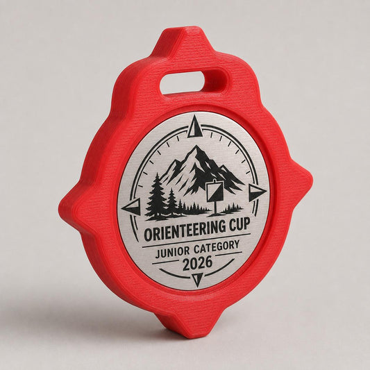 Set da 10 Medaglie Orienteering Tutte Uguali a Forma di Bussola, Premio per Gare, Scuole e Club