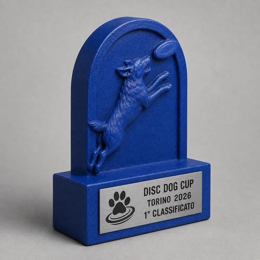 Trofeo Disc Dog Personalizzato, Premio Sportivo per Gare con Cane, Club, Associazioni ed Eventi
