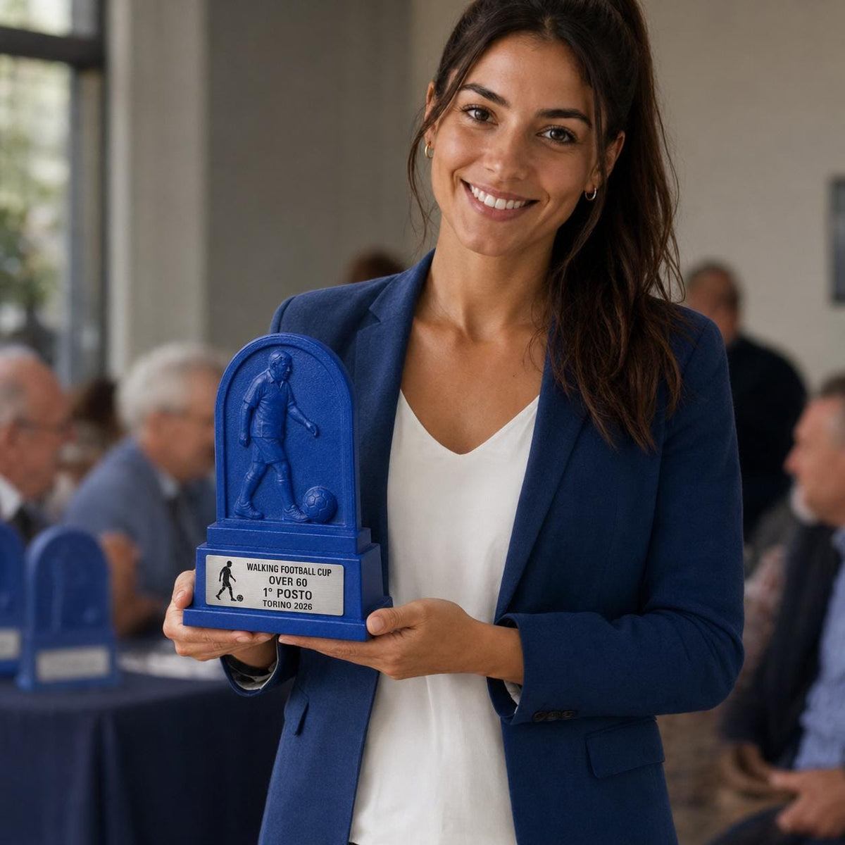 Trofeo Walking Football Personalizzato, Premio Calcio Camminato per Tornei, Club, Squadre e Associazioni