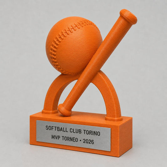 Trofeo Softball 3D Personalizzato, Premio MVP per Torneo e Squadra con Logo e Targhetta Acciaio