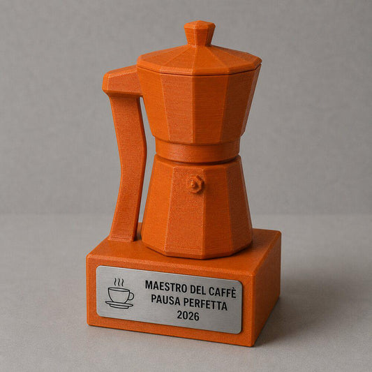 Trofeo Maestro del Caffè Personalizzato, Regalo Divertente per Amico, Collega, Papà o Coffee Lover