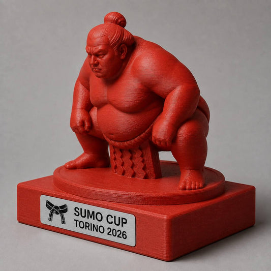 Trofeo Sumo Personalizzato, Premio Sportivo per Tornei, Dojo e Campionati con Logo e Targhetta Incisa