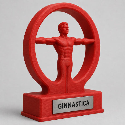 Trofeo Ginnastica Croce agli Anelli Personalizzato, Premio Ginnasta per Gare, Club e Società, 15 18 o 22 cm