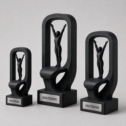 Set Trofei Ginnastica Volteggio Perfetto Personalizzati, 3 6 o 10 Premi per Gare, Scuole, Club e Squadre con Logo