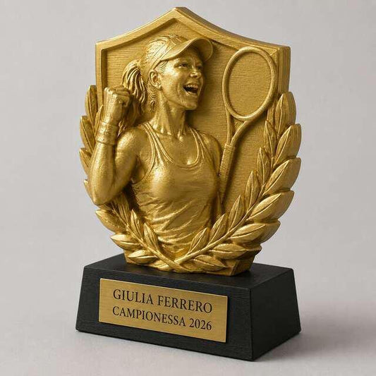 Trofeo Premium Tennista del Trionfo Personalizzato – Premio Tennis e Torneo, 28 o 38 cm, Stampa 3D PLA