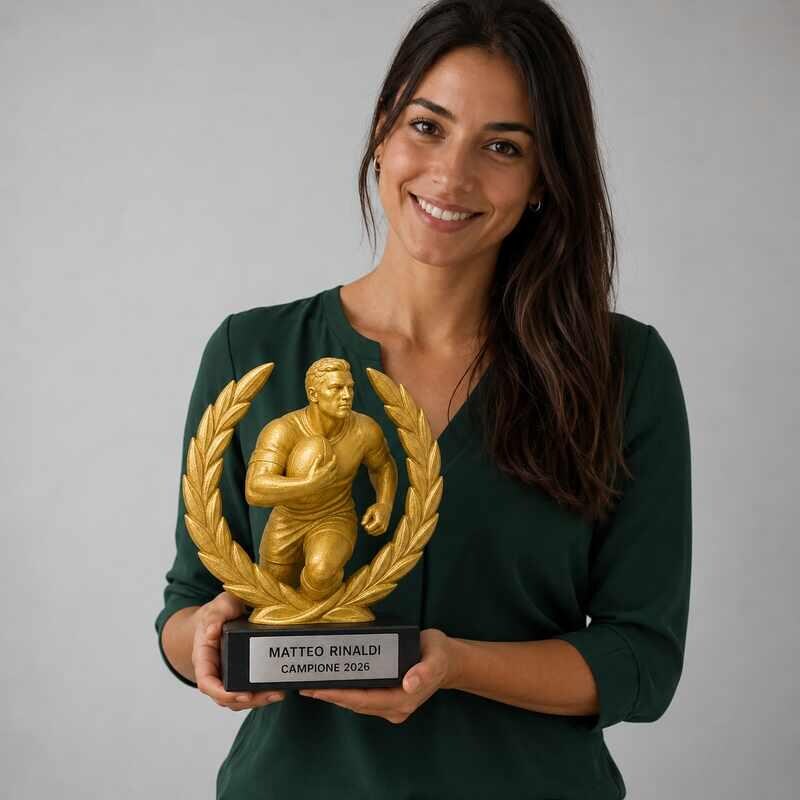 Trofeo Premium Rugbista del Trionfo personalizzato – premio rugby e riconoscimento sportivo