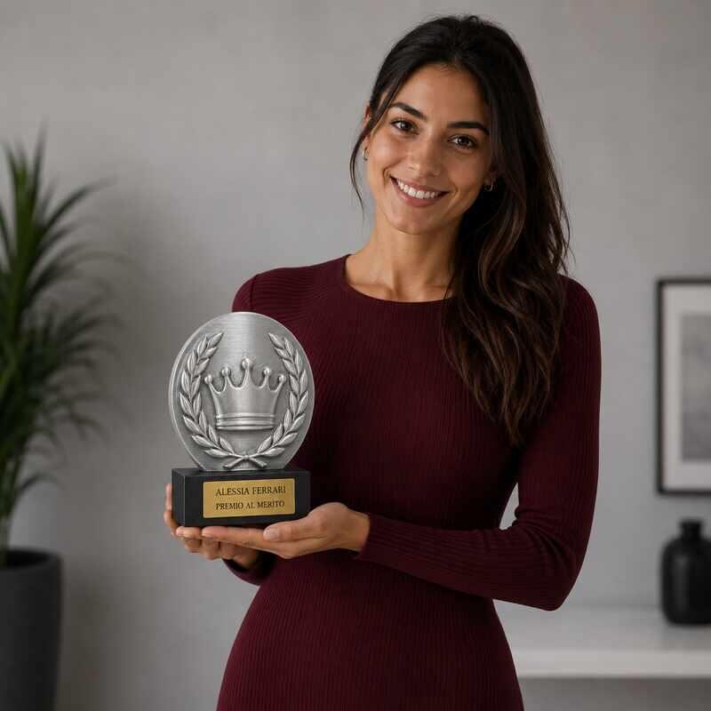 Trofeo Premium Corona del Vincitore personalizzato – premio merito e trionfo