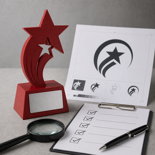 Checklist per controllare testo e logo di un trofeo personalizzato