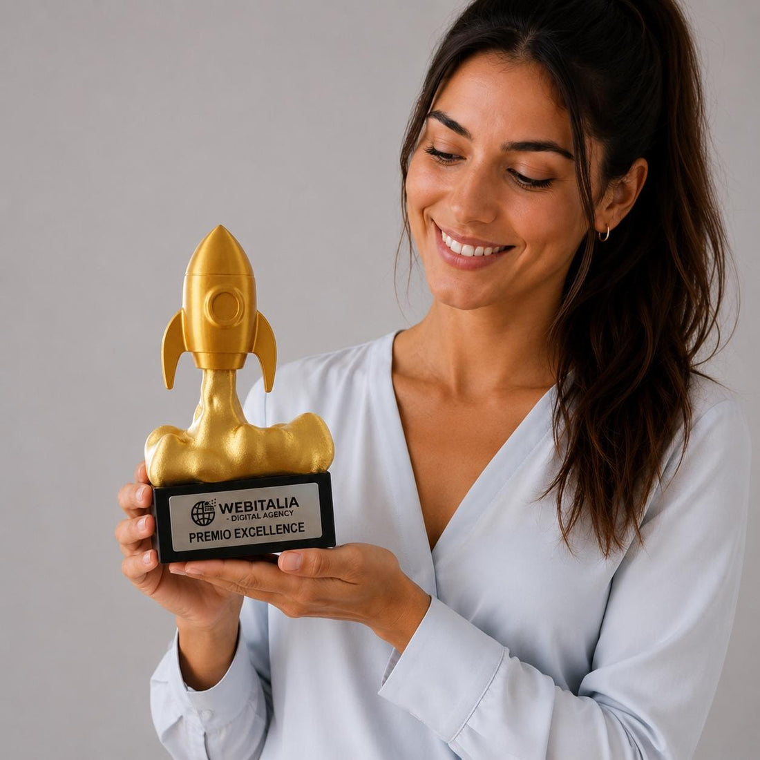 Trofeo aziendale Razzo personalizzato per premiazione di Natale e fine anno