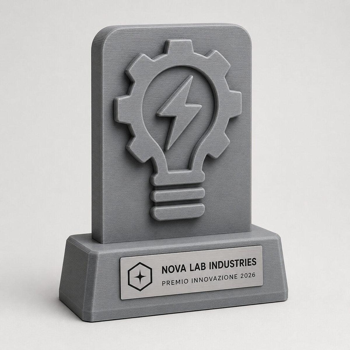 Trofeo personalizzato LaserAwards con logo e targhetta