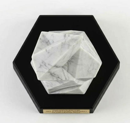 Trofeo Stampa 3D Effetto Marmo Bianco - Premio Eccellenza