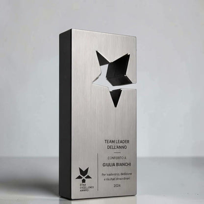 Modern Star Excellence Award Trofeo Personalizzato in Stampa 3D Trofeo a Stella Excellence Premio per Eccellenza Innovativa e Riconoscimento