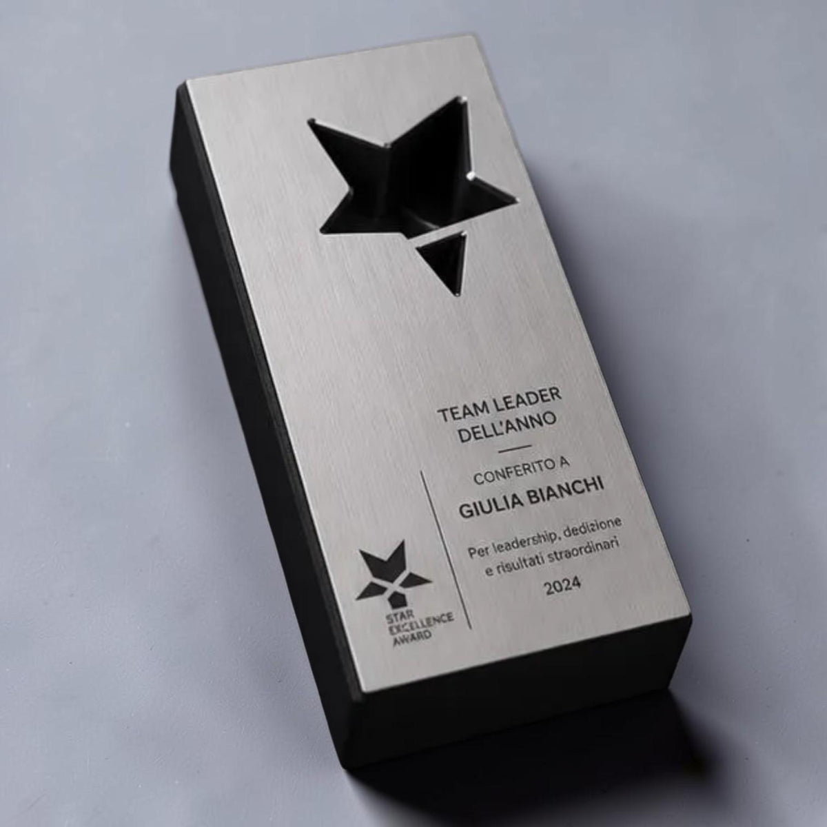 Modern Star Excellence Award Trofeo Personalizzato in Stampa 3D Trofeo a Stella Excellence Premio per Eccellenza Innovativa e Riconoscimento