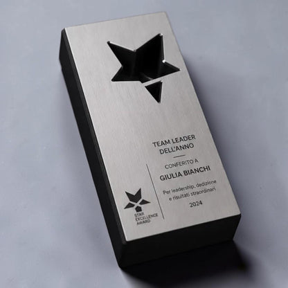 Modern Star Excellence Award Trofeo Personalizzato in Stampa 3D Trofeo a Stella Excellence Premio per Eccellenza Innovativa e Riconoscimento