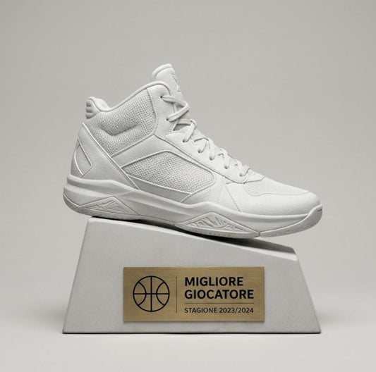 Trofeo Scarpa da Basket Personalizzato 3D - Premio Miglior Giocatore Torneo - Regalo Sportivo Moderno trofeo sneakers da pallacanestro