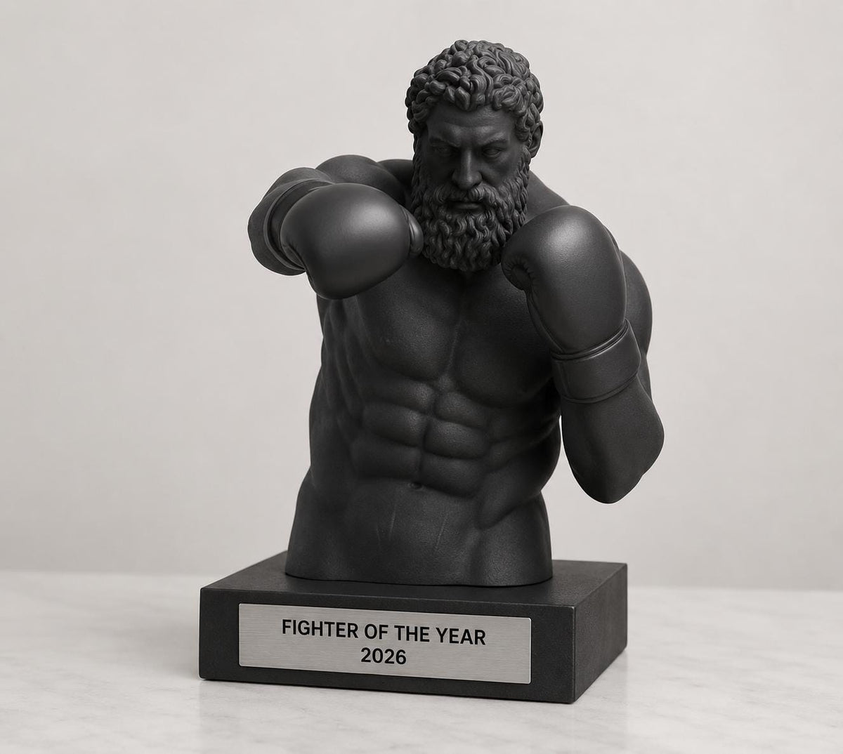 Trofeo Boxe Personalizzato - Statua Fighter of the Year 2026 - Premio Pugilato Stampa 3D in PLA