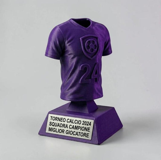 Trofeo Maglietta Calcio Personalizzato - Premio Squadra Campione Stampa 3D - Statuetta Divisa Calciatore - Torneo calcetto