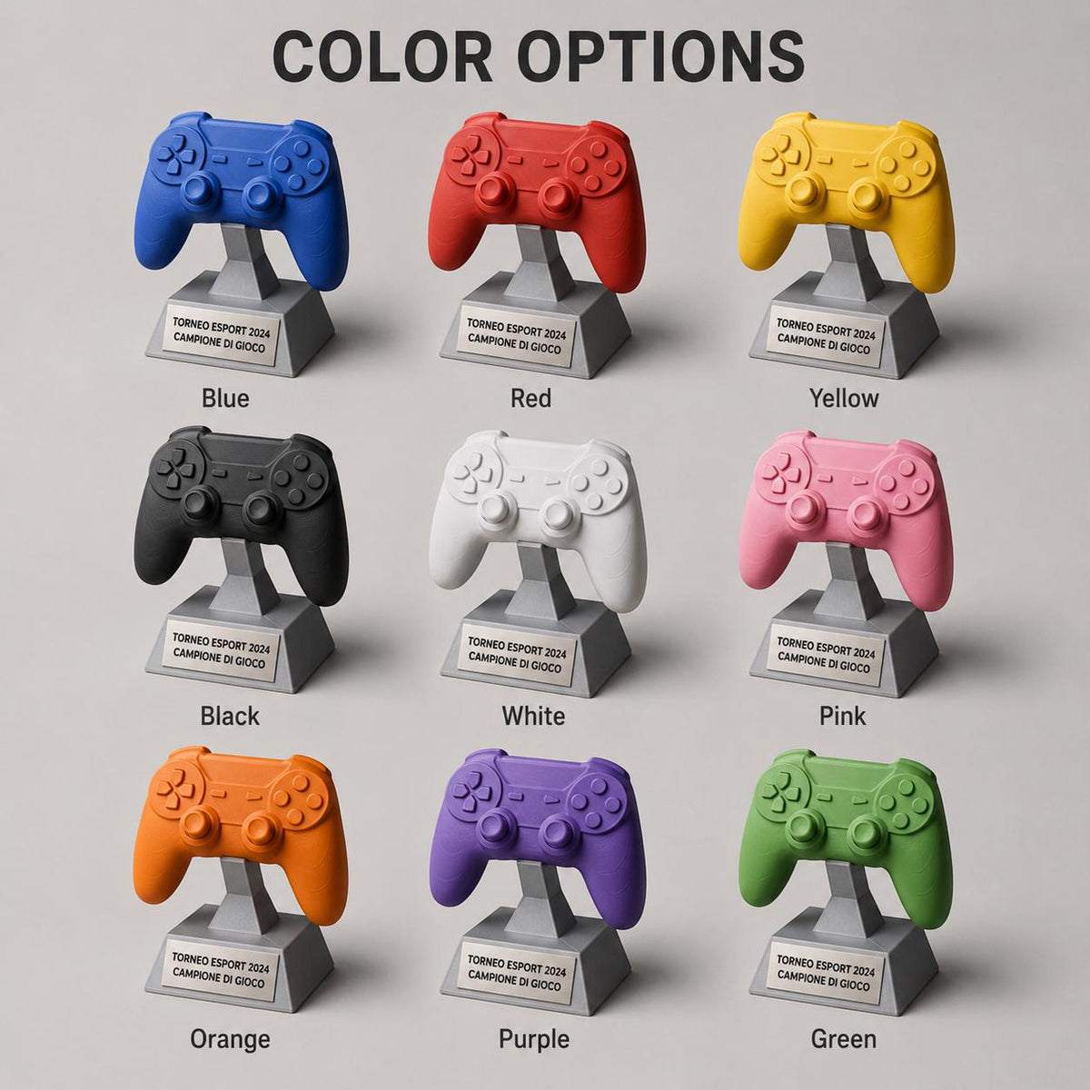 Trofeo Controller Gaming Personalizzato - Premio eSports Stampa 3D - Statuetta Joystick per Tornei Videogiochi - Regalo Gamer Originale