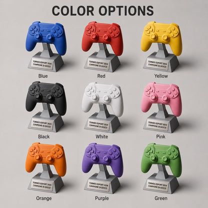 Trofeo Controller Gaming Personalizzato - Premio eSports Stampa 3D - Statuetta Joystick per Tornei Videogiochi - Regalo Gamer Originale