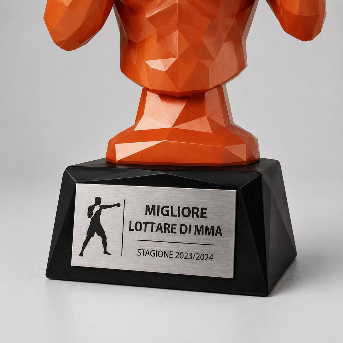 Trofeo Boxe Personalizzato 3D - Pugile MMA - Premio Miglior Combattente - Trofeo "Elite Fighter" – Stile Low-Poly Design