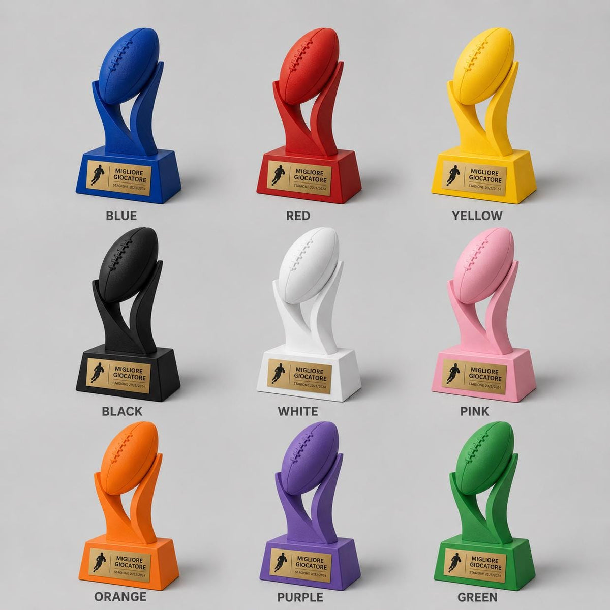 Trofeo Rugby "Migliore Giocatore- Premio Miglior Giocatore Torneo - Regalo Sportivo Moderno