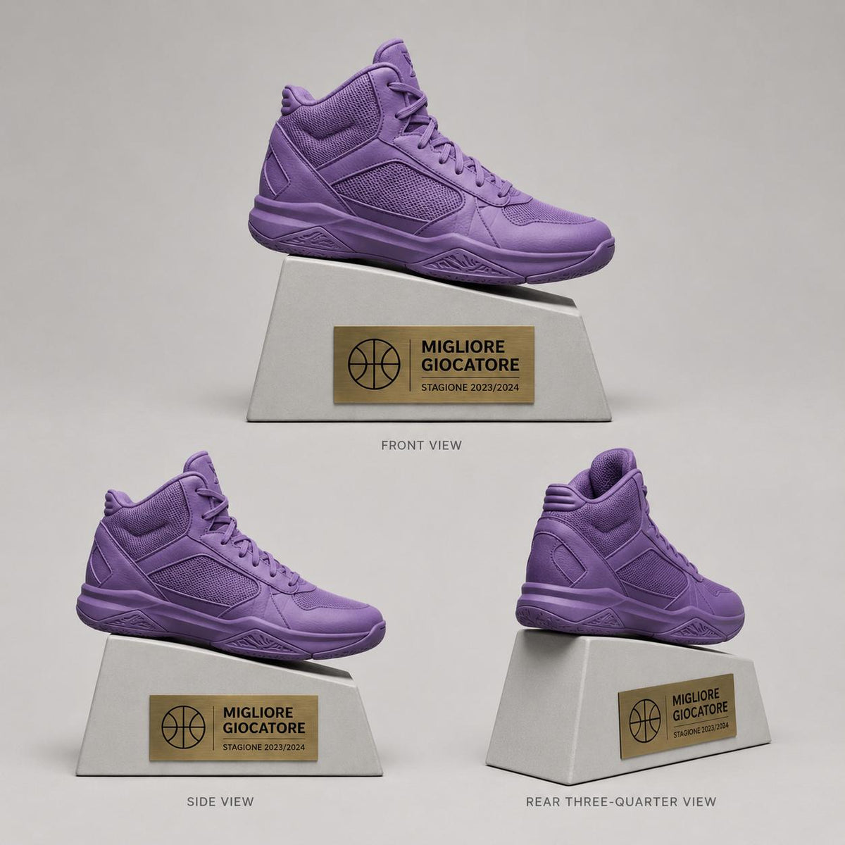 Trofeo Scarpa da Basket Personalizzato 3D - Premio Miglior Giocatore Torneo - Regalo Sportivo Moderno trofeo sneakers da pallacanestro