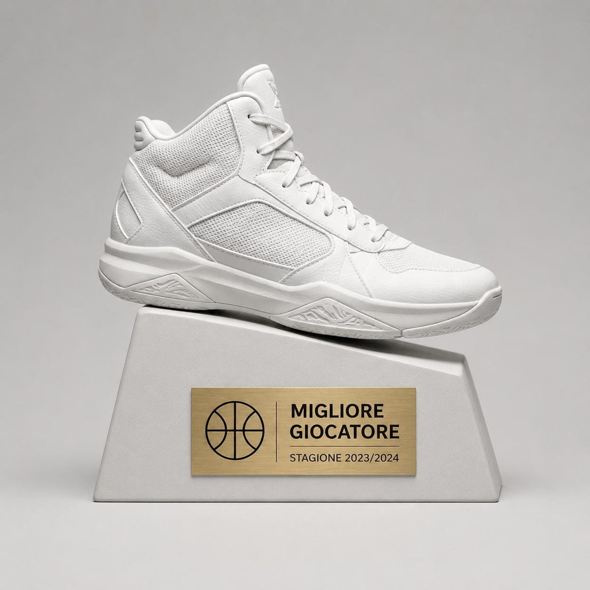 Trofeo Scarpa da Basket Personalizzato 3D - Premio Miglior Giocatore Torneo - Regalo Sportivo Moderno trofeo sneakers da pallacanestro