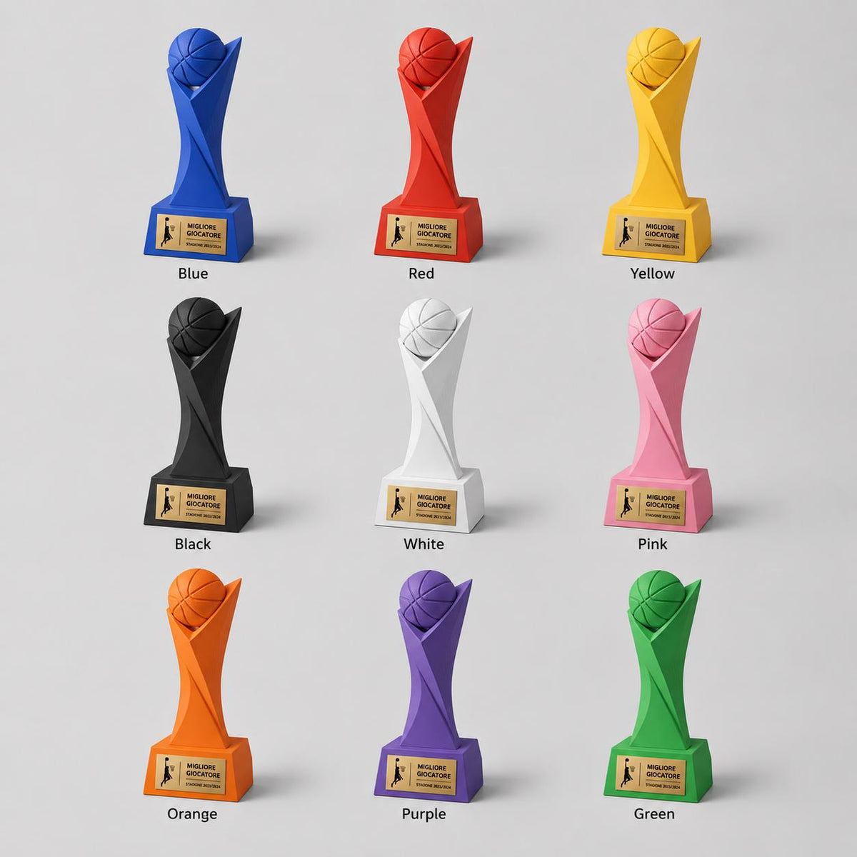 Trofeo Basket Personalizzato 3D - Palla da basket - Premio Miglior Giocatore Torneo - Regalo Sportivo Moderno