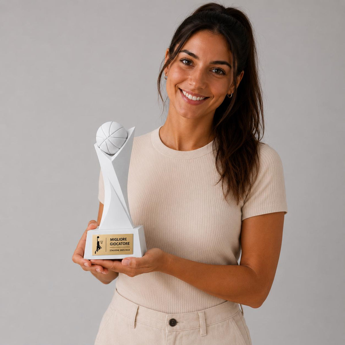 Trofeo Basket Personalizzato 3D - Palla da basket - Premio Miglior Giocatore Torneo - Regalo Sportivo Moderno