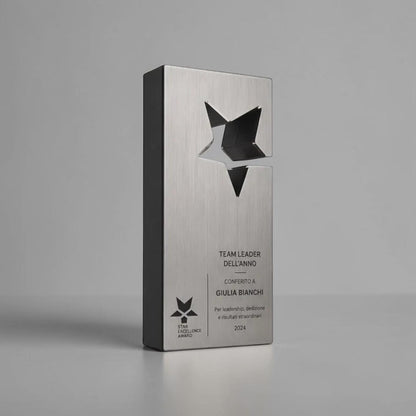 Modern Star Excellence Award Trofeo Personalizzato in Stampa 3D Trofeo a Stella Excellence Premio per Eccellenza Innovativa e Riconoscimento