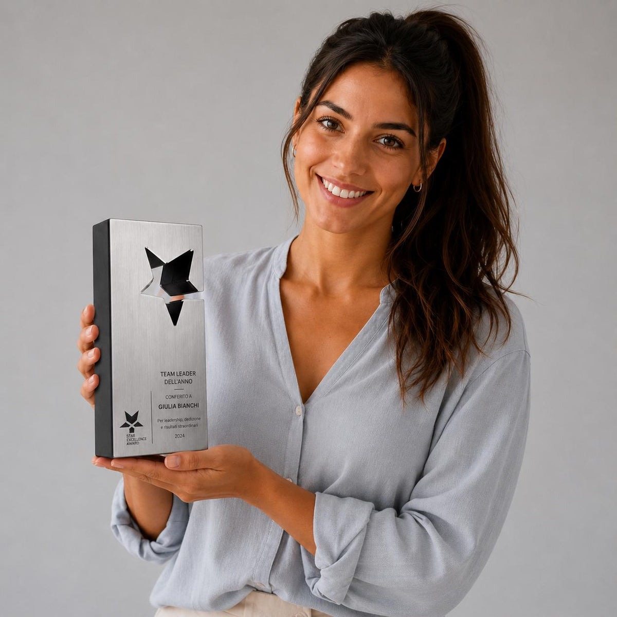 Modern Star Excellence Award Trofeo Personalizzato in Stampa 3D Trofeo a Stella Excellence Premio per Eccellenza Innovativa e Riconoscimento