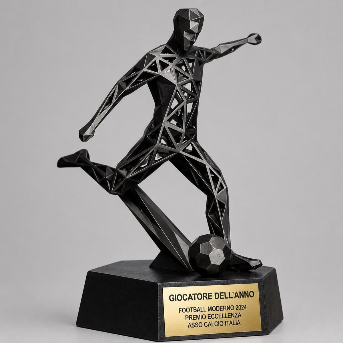 Trofeo Calcio Personalizzato 3D - Statuetta MVP Calciatore - Premio Miglior Giocatore Torneo - Regalo Sportivo Moderno