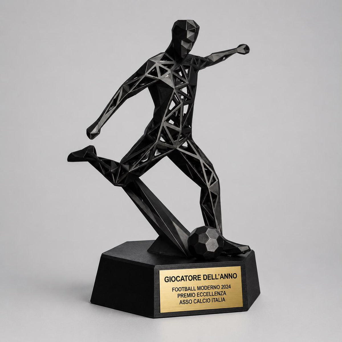 Trofeo Calcio Personalizzato 3D - Statuetta MVP Calciatore - Premio Miglior Giocatore Torneo - Regalo Sportivo Moderno