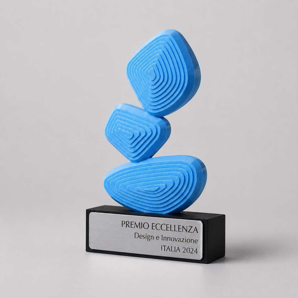 Trofeo Hi-Tech Monolito Digitale - Plexiglass Nero Lucido, Argento Specchiato e Fibra di Carbonio 3D - Premio Innovazione Tecnologica