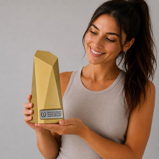 trofeo in stampa prisma geometrico con abs acciaio Personalizzato - Design Unico, Regalo Aziendale Moderno Trofeo
