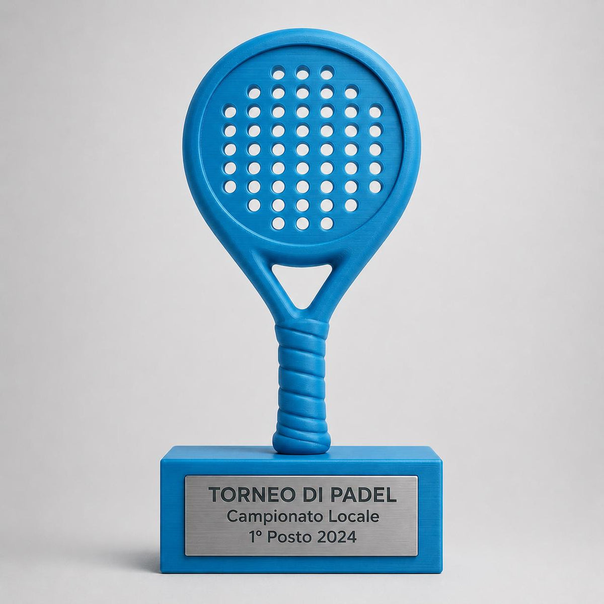 Trofeo Padel Personalizzato in Stampa 3D, Premio Racchetta Design Cartoon, Torneo Padel e Campionato, Riconoscimento Sportivo con Targhetta