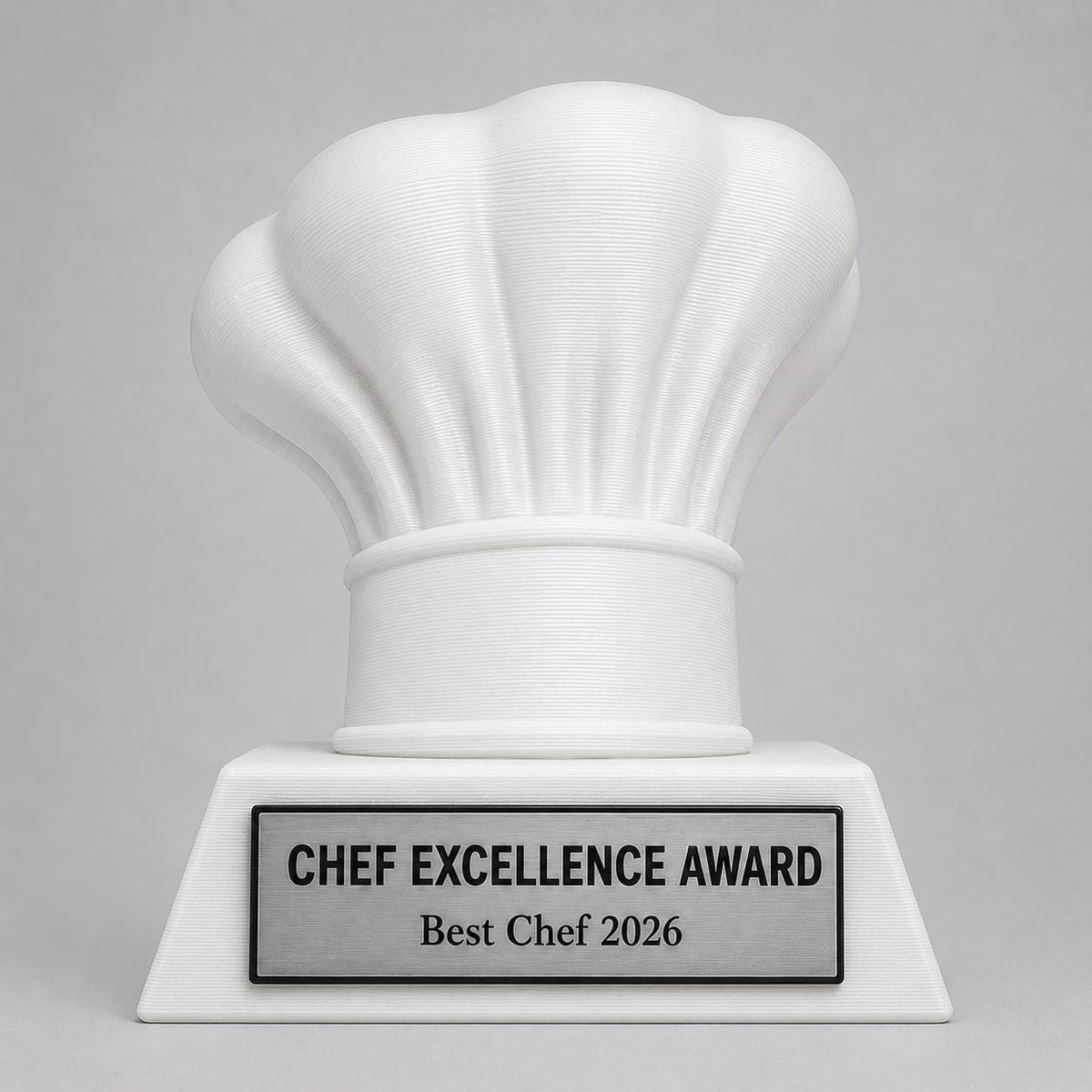 Trofeo Chef Personalizzato in Stampa 3D, Premio Cucina e Pasticceria, Gara Gastronomica e Contest Culicario, Regalo per Cuoco con Targhetta