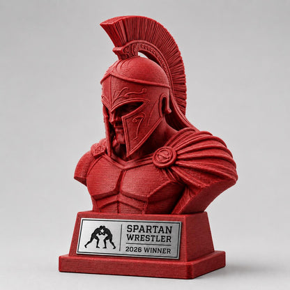 Trofeo Guerriero Spartano Personalizzato Stampa 3D, Busto Greco Antico, Premio Arti Marziali Lotta, Regalo Palestra Crossfit e Bodybuilding