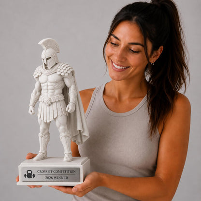 Trofeo Spartan Warrior personalizzato stampa 3D, premio CrossFit trofeo palestra statua guerriero spartano, award fitness, targa ABS acciaio