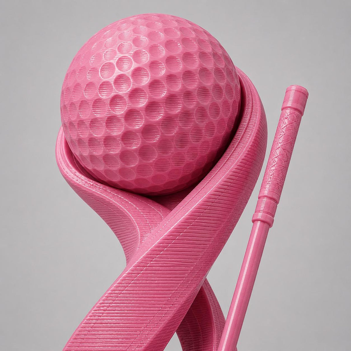 Trofeo Golf Personalizzato Stampa 3D Rosa | Premio Torneo Femminile Design Moderno | Regalo Golfista Placca Incisa Personalizzabile