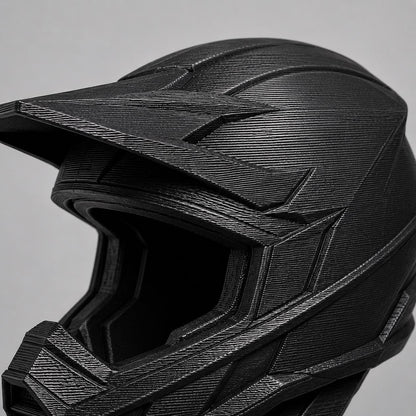 Trofeo Motocross Personalizzato Stampa 3D Nero | Premio Gara Enduro Design Casco | Regalo Pilota Placca Incisa