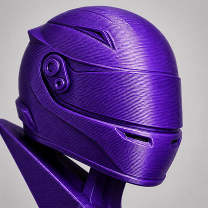 Trofeo Motorsport Personalizzato Stampa 3D Viola | Premio Go-Kart Sim Racing Casco Corsa | Regalo Pilota Placca Incisa Personalizzabile