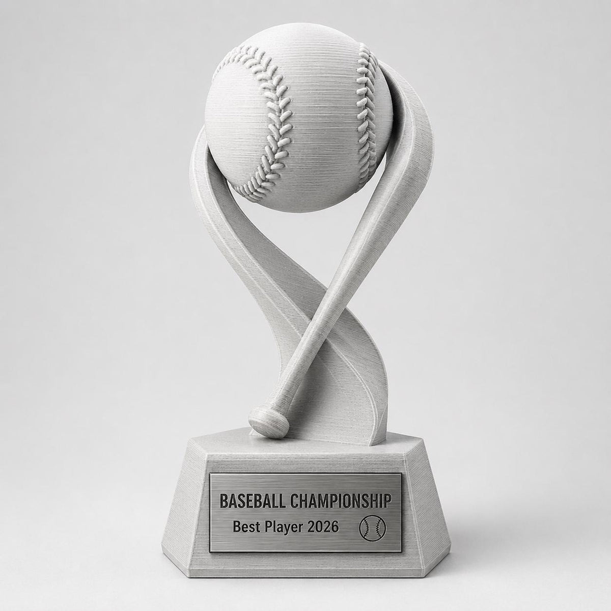 Trofeo baseball personalizzato in stampa 3D premio baseball baseball trophy, award miglior giocatore, trofeo sportivo PLA, targa ABS acciaio