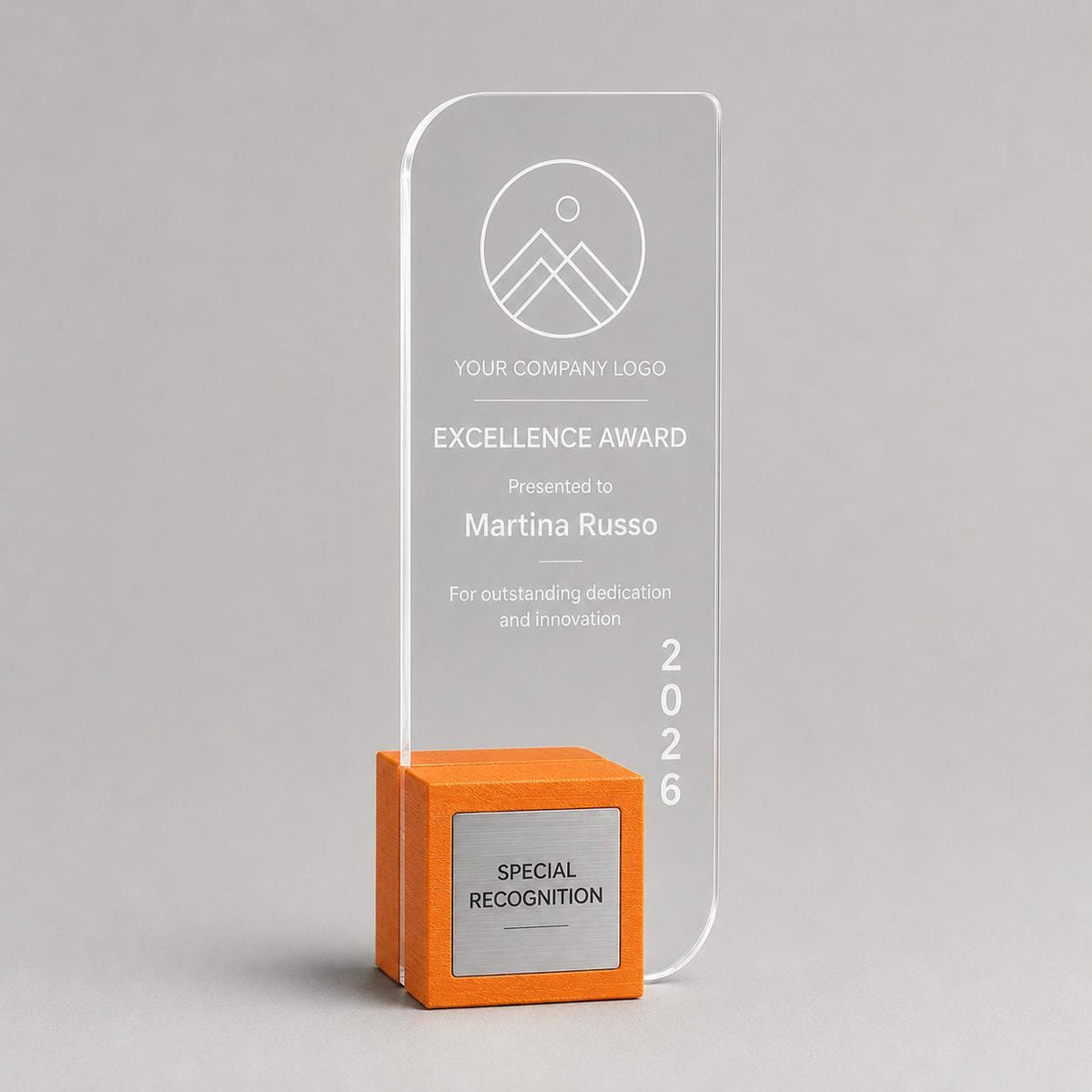 Premio inciso su plexiglas personalizzato, design personalizzato, targa moderna in plexiglas, mini, piccolo, medio, grande personalizzabile